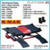 Крик - платформа за гуми, пневматичен подемник 2.5t, K-MAK, PLATFORM 25
