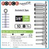 Вложки E-Torx, к-т 11бр, дълги h63mm, E4/18L, на 3/8"-10mm, Force, 3112
