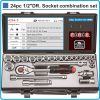 Гедоре, шестостен 24ч. на 1/2", вложки 10-32mm + 20.6mm к-т, Force, 4246-5