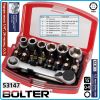 Гедоре, мини, шестостен 24ч. на 1/4", вложки 6-12mm + Torx, Hex, SL, PH, PZ к-т, Bolter, 53147