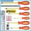 Отвертки изолирани VDE 1000V к-т, 6 броя, SL2.5-6.5 и PH1-2, CrV, с PVC дръжки, Proxxon, 22630.