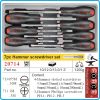 Отвертки ударни к-т, 7 броя, SL5.5-10 и PH1-3, ISO8764 DIN2380, CroMo, с PVC дръжка, Force, 20714.