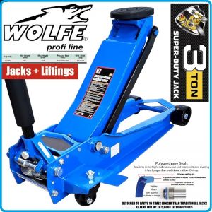 Крик "крокодил", 3t, нископрофилен, голям, 100x585mm, Super Duty, Big Jack, Wolfe, 83008.