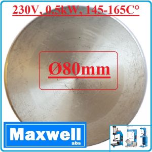 Котлон за вулканизираща преса, плоча Ø80mm, 230V, 0.5kW, 145-165C°, Maxwell, 0703 KOTLON