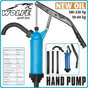 Помпа полипропилен, ръчна, за вода, масла, горива, 350ml, PP, Wolfe, HG1029